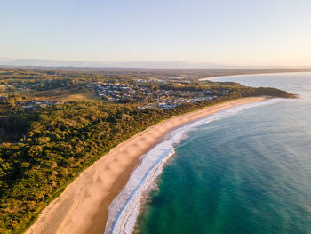 High angle view of beach against sky