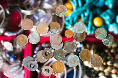 Extreme close up of colorful candies