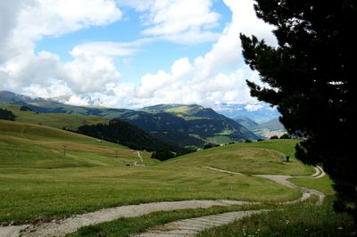 Scenic view of dolomites against sky