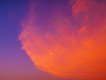 Low angle view of orange sky