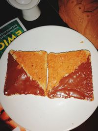 High angle view of ice cream in plate