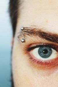 Close-up of human blue eye