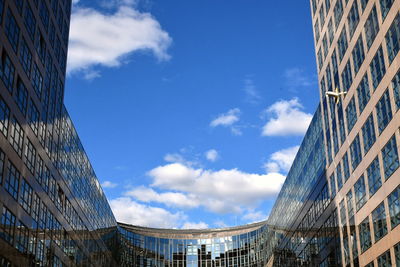Low angle view of modern building against sky