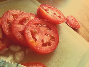 Close-up of food on table