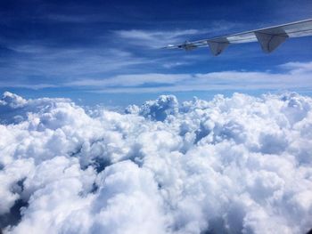 Aerial view of clouds over blue sky