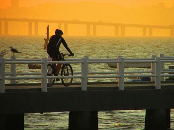 View of sea at sunset