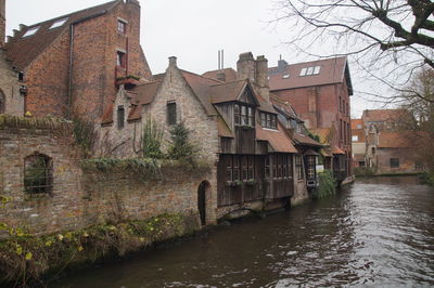 View of old building by river