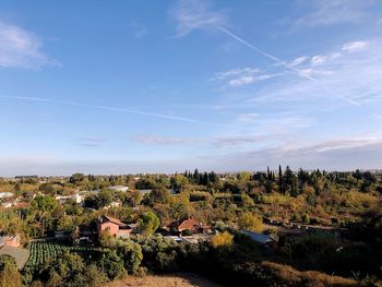 Scenic view of townscape against sky