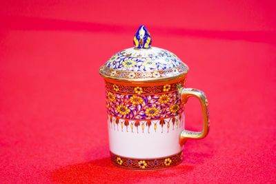 Close up of red candle