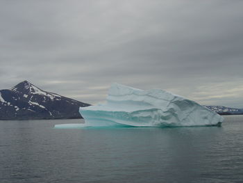 Scenic view of sea against sky during winter