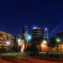 Illuminated street light at night