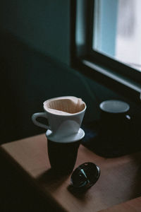 Close-up of coffee on table