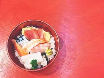 Close-up of sushi in plate