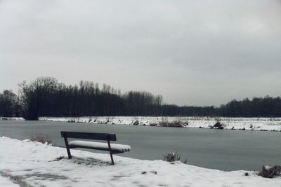 Scenic view of snow covered field