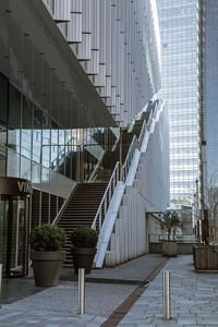 Staircase of modern building in city