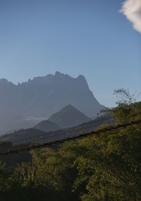 Scenic view of mountains against clear sky