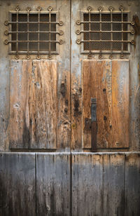 Closed wooden door