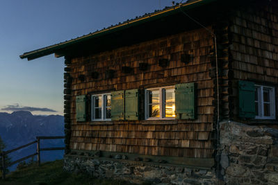 Low angle view of old building against sky