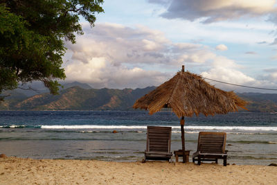 Scenic view of beach against sky