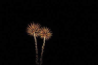 Low angle view of firework display