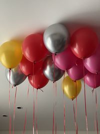 Multi colored balloons tied