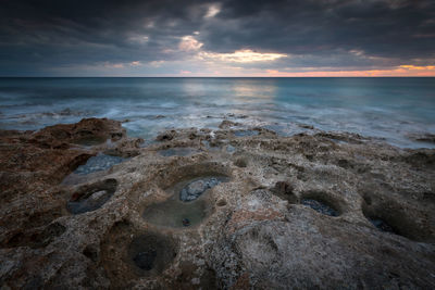 Evening seascape taken on atherina beach near goudouras village, crete