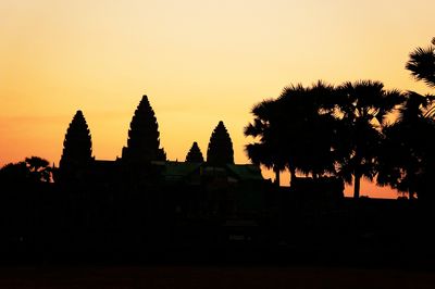 Silhouette trees at sunset