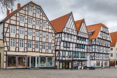 Exterior of building against sky in city