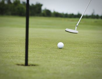 Golf ball on field