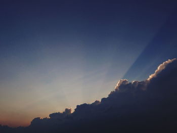 Low angle view of sky at sunset