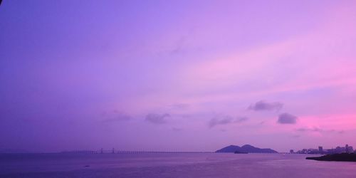 Scenic view of sea against sky at sunset
