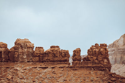 Red rocks in utah wilderness. clear blue sky with copy space.