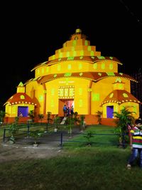 View of illuminated building at night