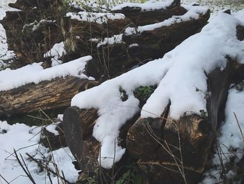 Snow on field during winter