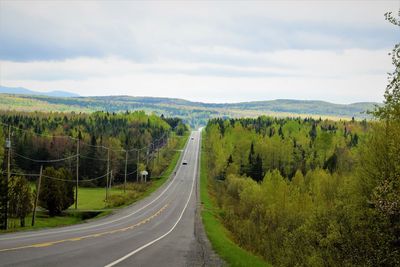 Road amidst green landscape against sky