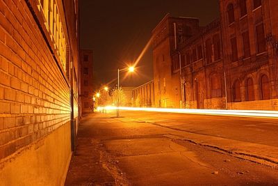 Empty road at night