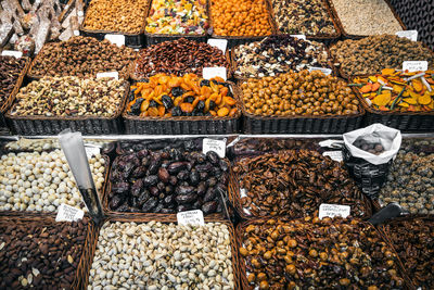 Various fruits for sale at market stall