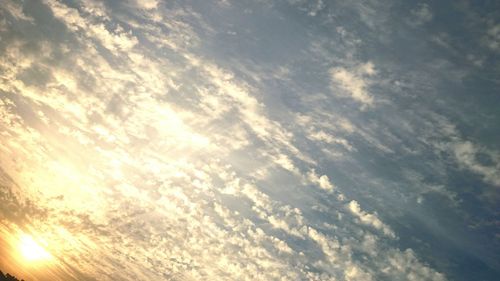 Low angle view of sky at sunset