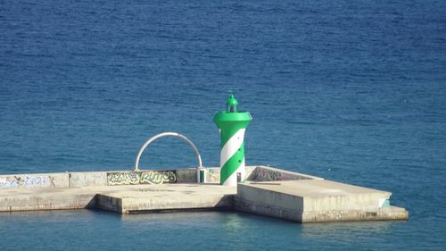 View of boats in calm sea