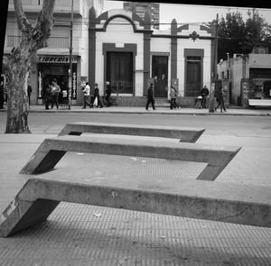 People on street in city