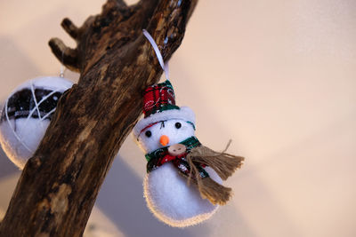 Christmas snowman decoration objects, winter holidays concepts