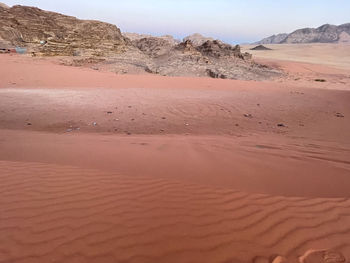 Sand dunes in desert