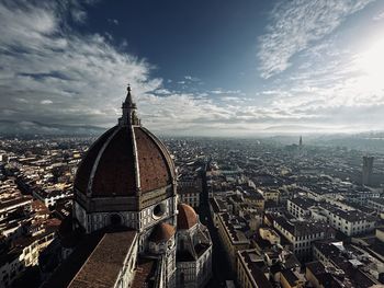 High angle view of cityscape against sky