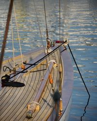 Close-up of boat on sea