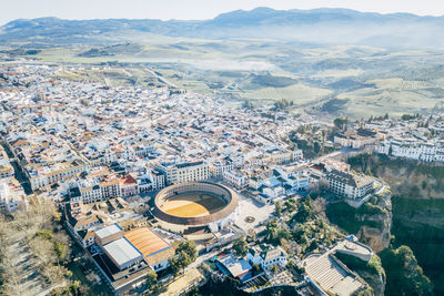 High angle view of city