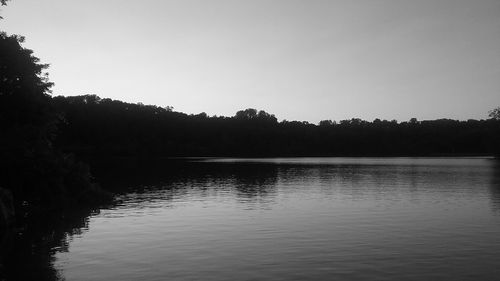 Scenic view of lake against clear sky