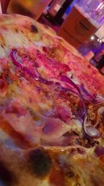 Detail shot of pizza