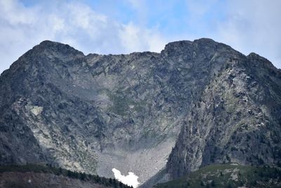 Low angle view of mountains against sky