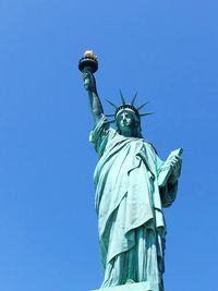 Statue of liberty against clear blue sky