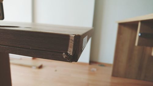 Close-up of open book on table
